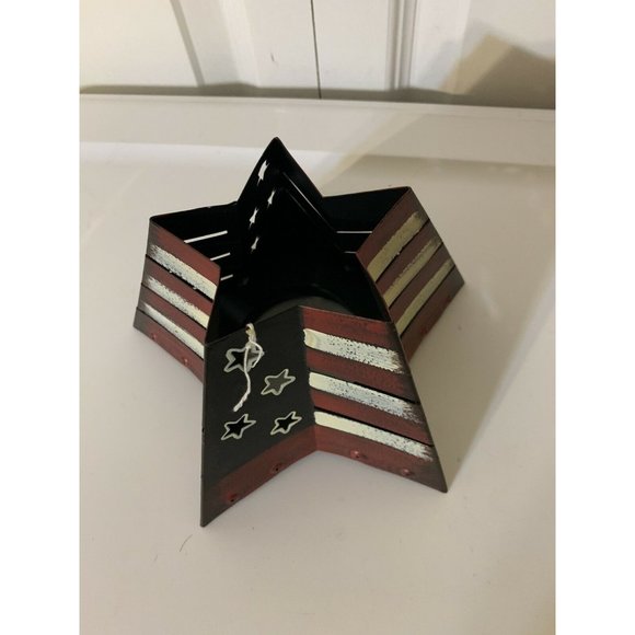 Metal Five Point Star Votive Holder-July 4th Candle Holder - Picture 2 of 8